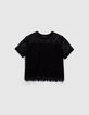 Women’s black lace top with slogan-5