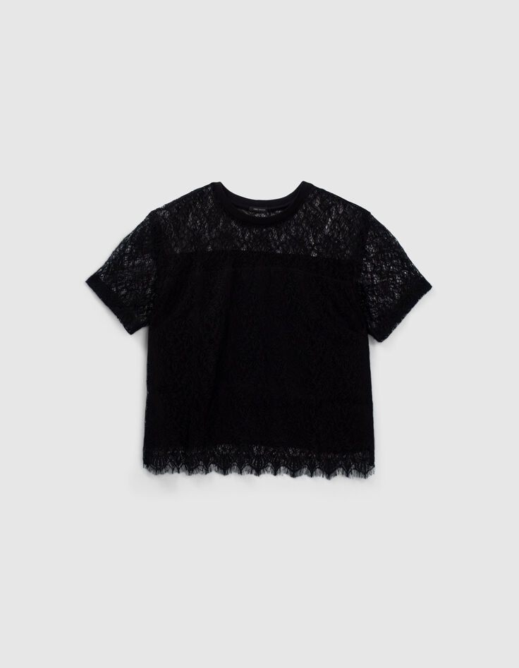 Women’s black lace top with slogan-5 Women’s black lace top with slogan-5