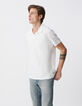 Polo blanc L'Essentiel coton bio flammé Homme-5