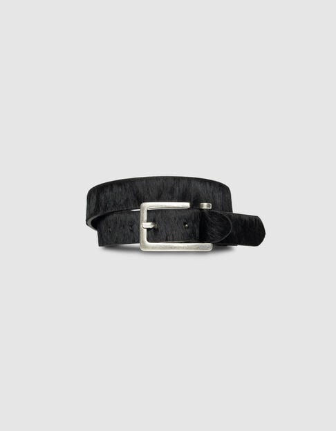 Ceinture noire cuir effet poulain Femme - IKKS