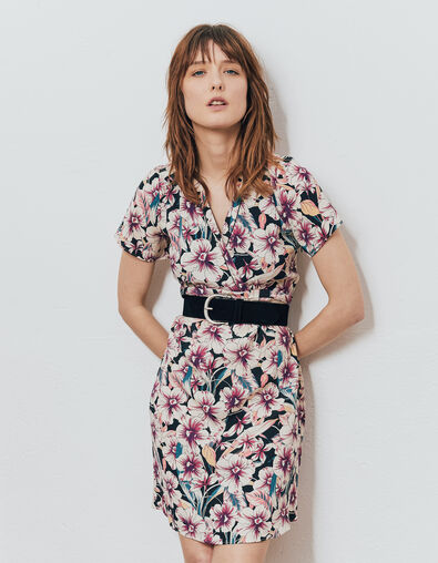 Damenkorsettkleid aus Ecovero&reg;-Viskose mit Tropenprint - IKKS