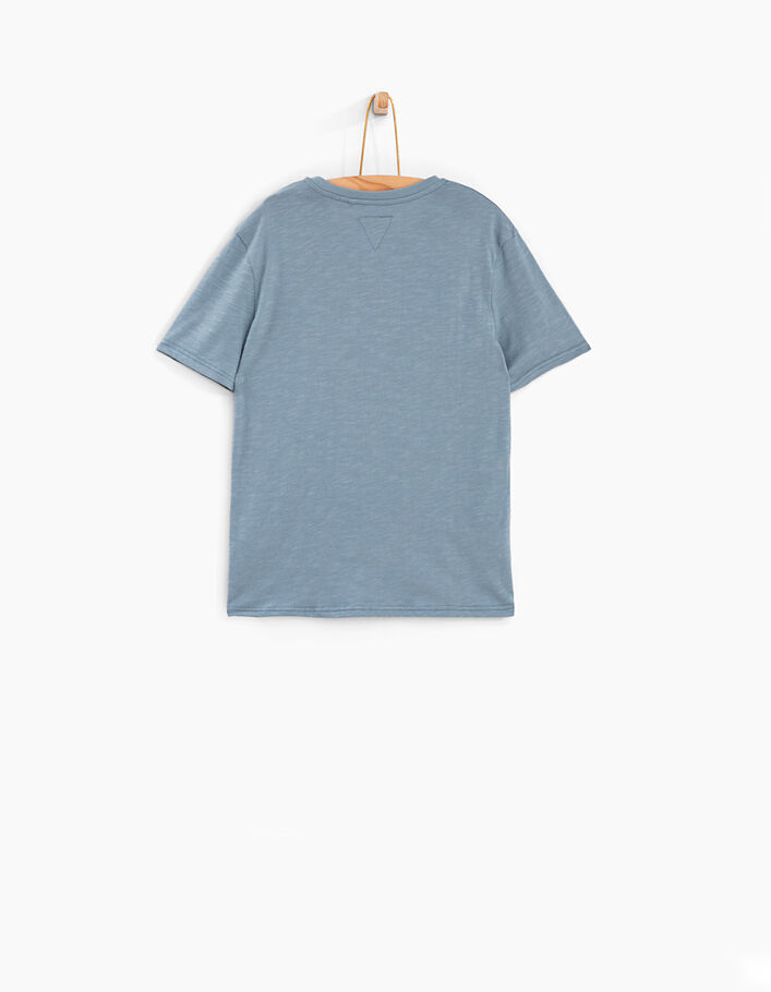 Grijsblauw T-shirt met foto palmen jongens - IKKS