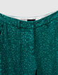 Pantalon de costume &eacute;meraude recycl&eacute; imprim&eacute; paon Femme-5