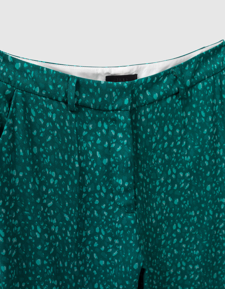 Pantalon de costume &eacute;meraude recycl&eacute; imprim&eacute; paon Femme-5