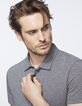 Men’s black minimalist Jacquard polo shirt-4