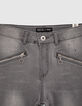 Vaquero skinny gris antracita bolsillos cremallera niña-4