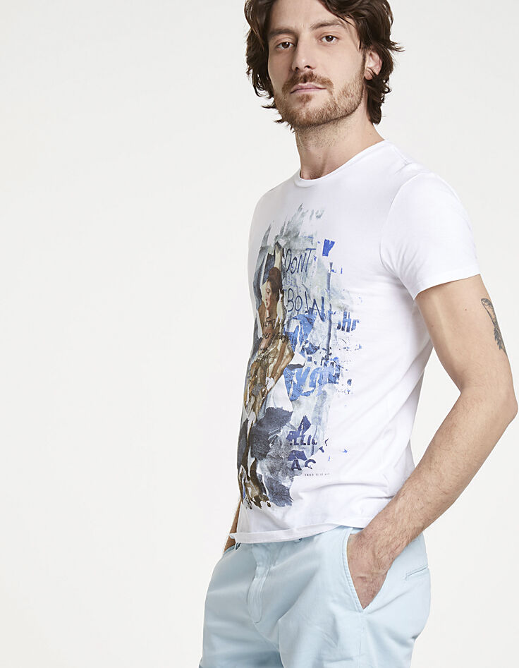 Tee-shirt blanc arty homme-3