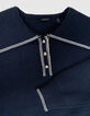 Pull marine tricot col marin fille-3