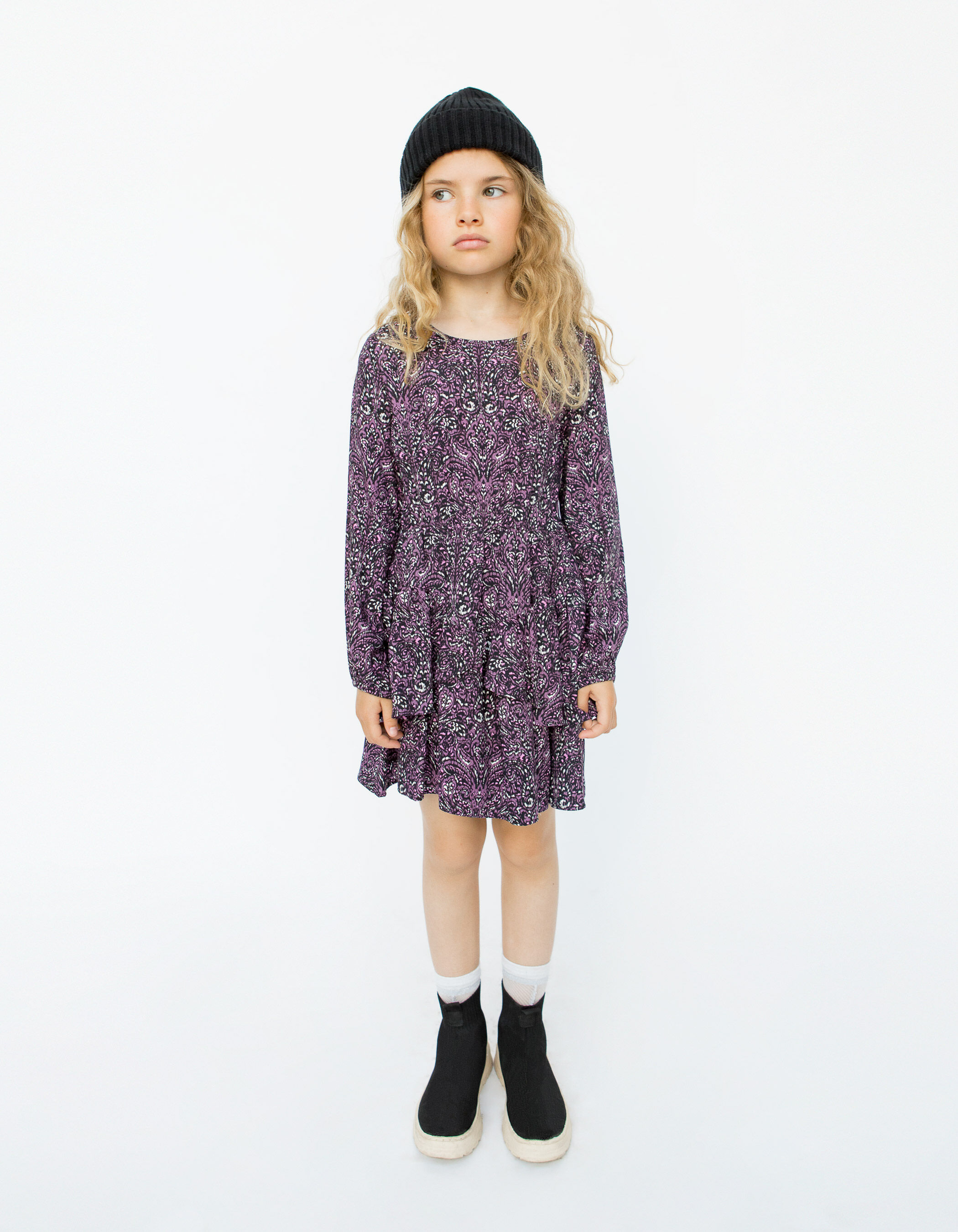 Girls pink paisley print LENZING ECOVERO dress