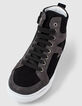 Boys’ black and grey suede trainers -5