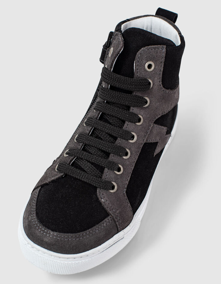 Boys’ black and grey suede trainers -5
