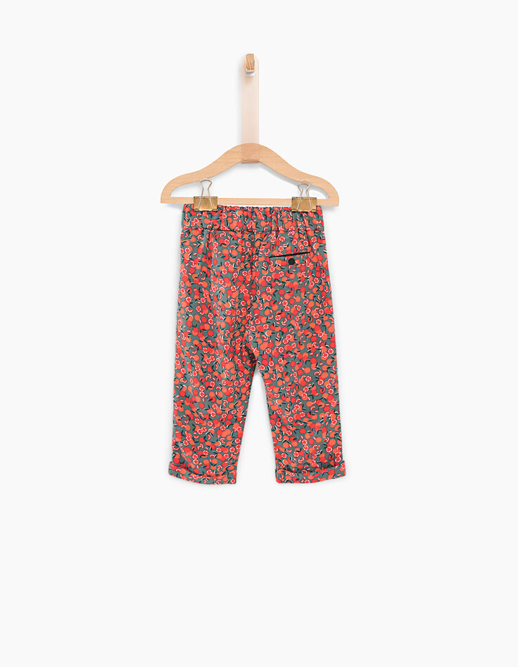 Pantalón caqui claro estampado naranjas bebé niña-2