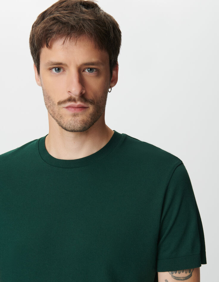 Groen T-shirt korte mouwen katoen-modal Heren-1
