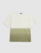 White T-shirt organic cotton deep dye message boy-4