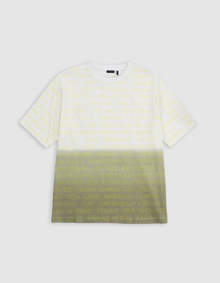 White T-shirt organic cotton deep dye message boy-4