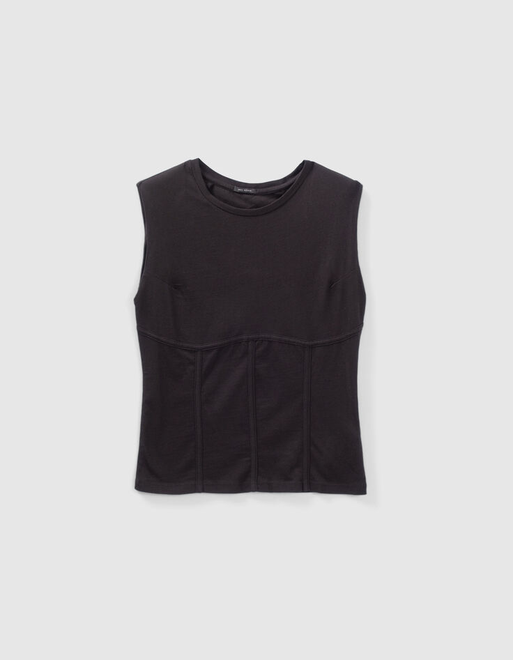 Women’s black corset-look T-shirt-5