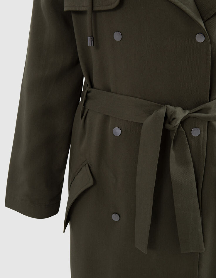 Trench caqui Lyocell® capucha mujer-4