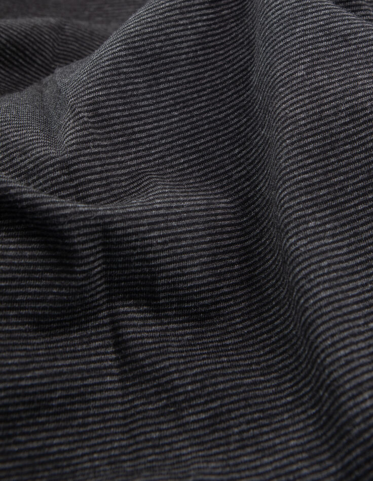 Gestreept antraciet heren-T-shirt met boodschap-6