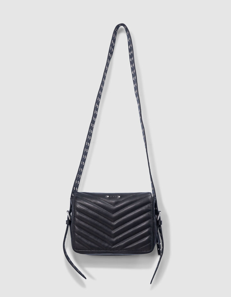 Bag 1440 Steward black leather herringbone quilting Women-3