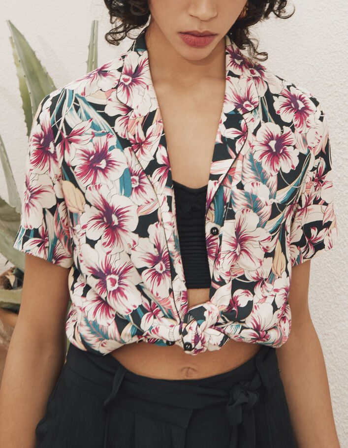 Damenhemd aus Ecovero®-Viscose mit tropischem Blumenprint - IKKS