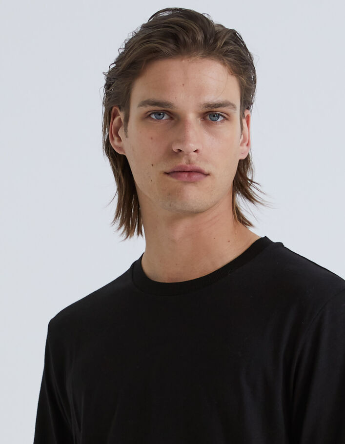 Schwarzes Herrenshirt aus Baumwollmodal-2