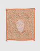 Quadratischer, orangefarbener M&auml;dchenschal mit Blumenprint-1