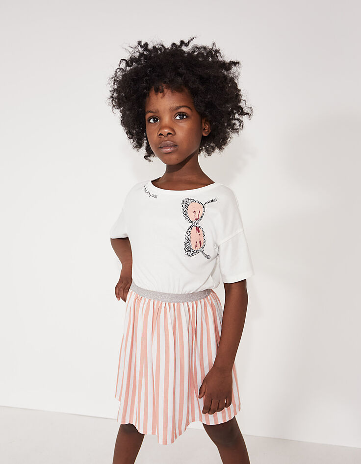 Robe pêche bi matière à rayures fille-1