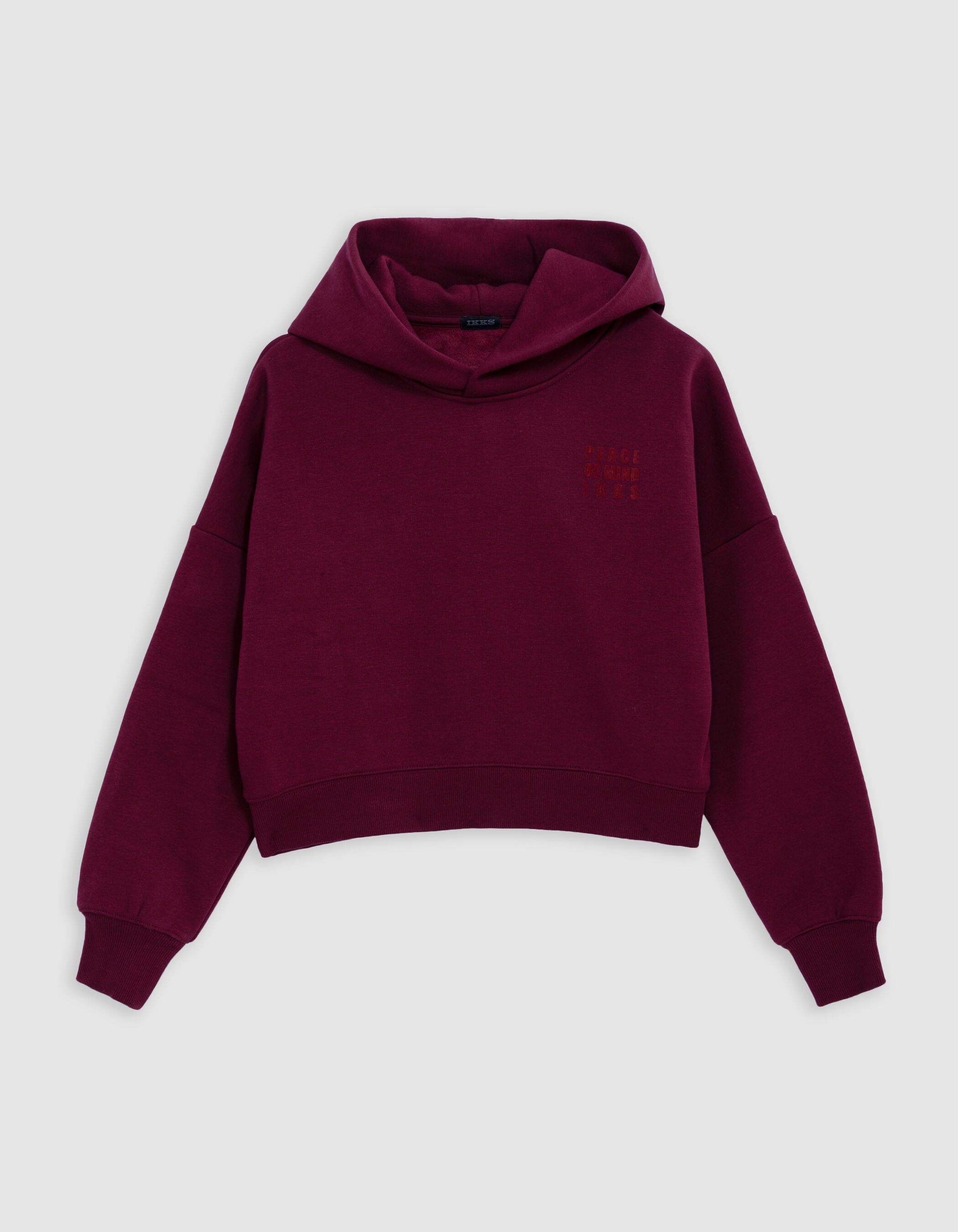 Girl's red velvet flocked message sweatshirt