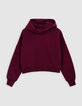 Sudadera con mensaje flocado de terciopelo rojo para ni&ntilde;a-1