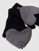 Mitaines noires tricot rabat forme coeur fille-2