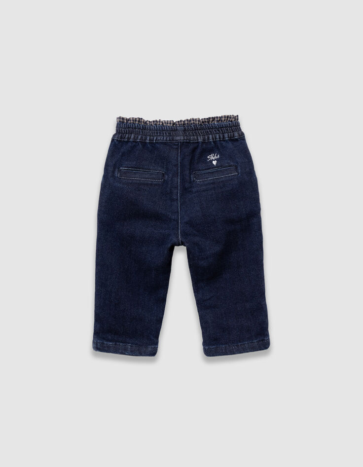 Marine jeans ceintuur pied-de-poule babymeisjes-3