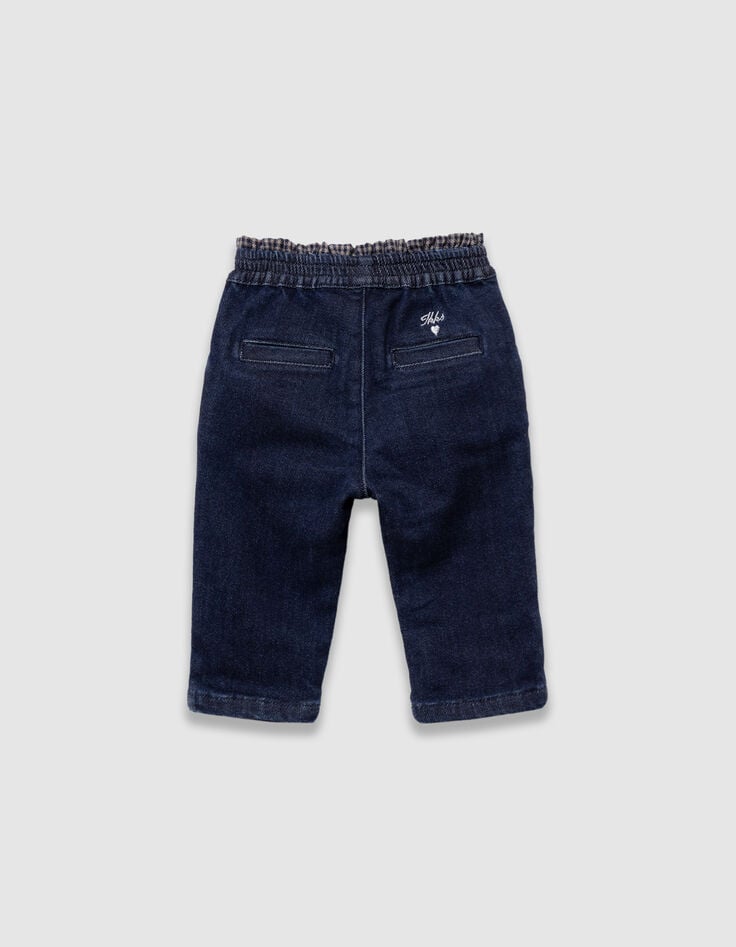 Marine jeans ceintuur pied-de-poule babymeisjes-3 Marine jeans ceintuur pied-de-poule babymeisjes-3