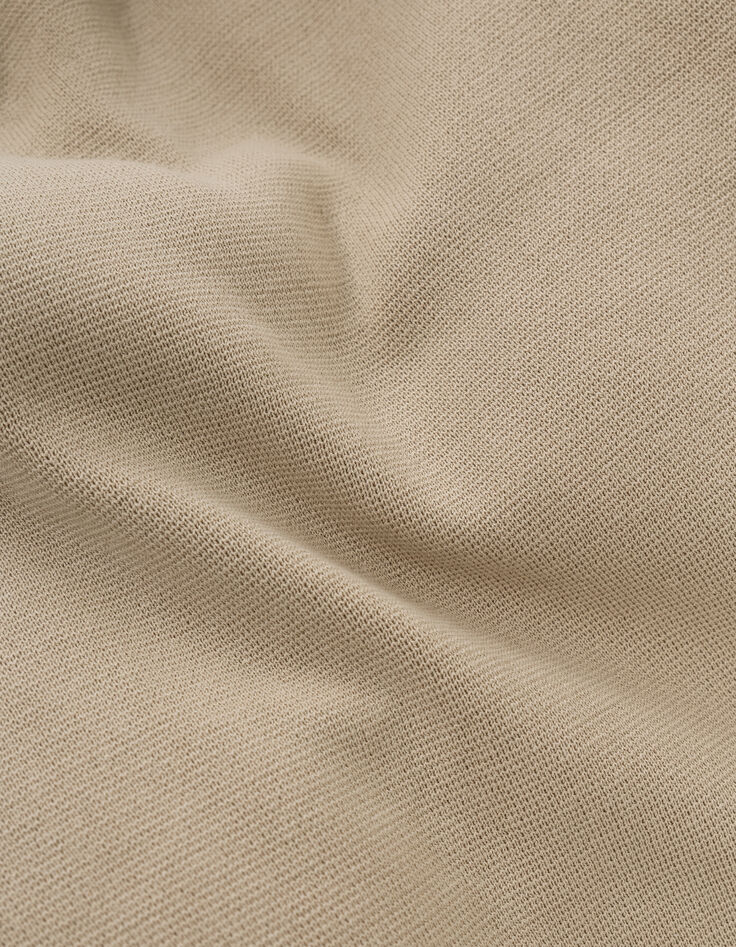 Dames kort gebreid beige vest met gegraveerde knopen-6