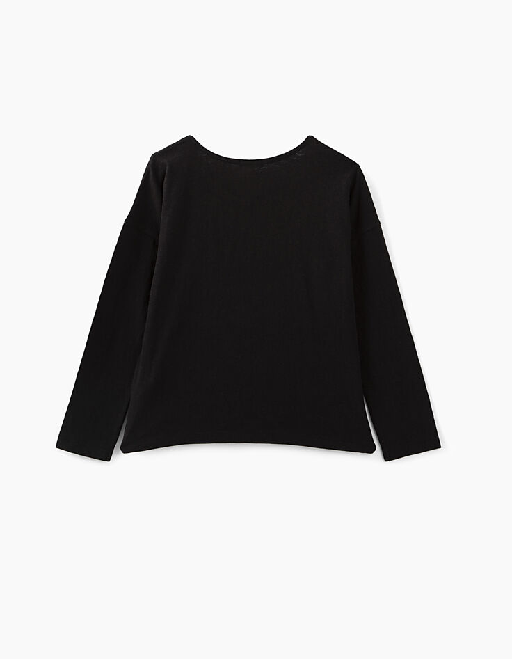 Girls’ black necklace embroidery Mystic Remix T-shirt-4 Girls’ black necklace embroidery Mystic Remix T-shirt-4