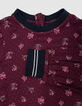 Robe manches longues bordeaux imprimé bouquets fille-2
