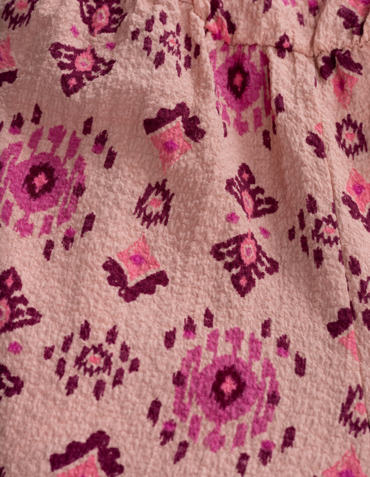 Roze korte jumpsuit maxi etnische print meisjes-9