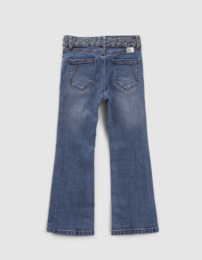 Blauwe FLARE jeans Waterless met sjaal-ceintuur meisjes-4