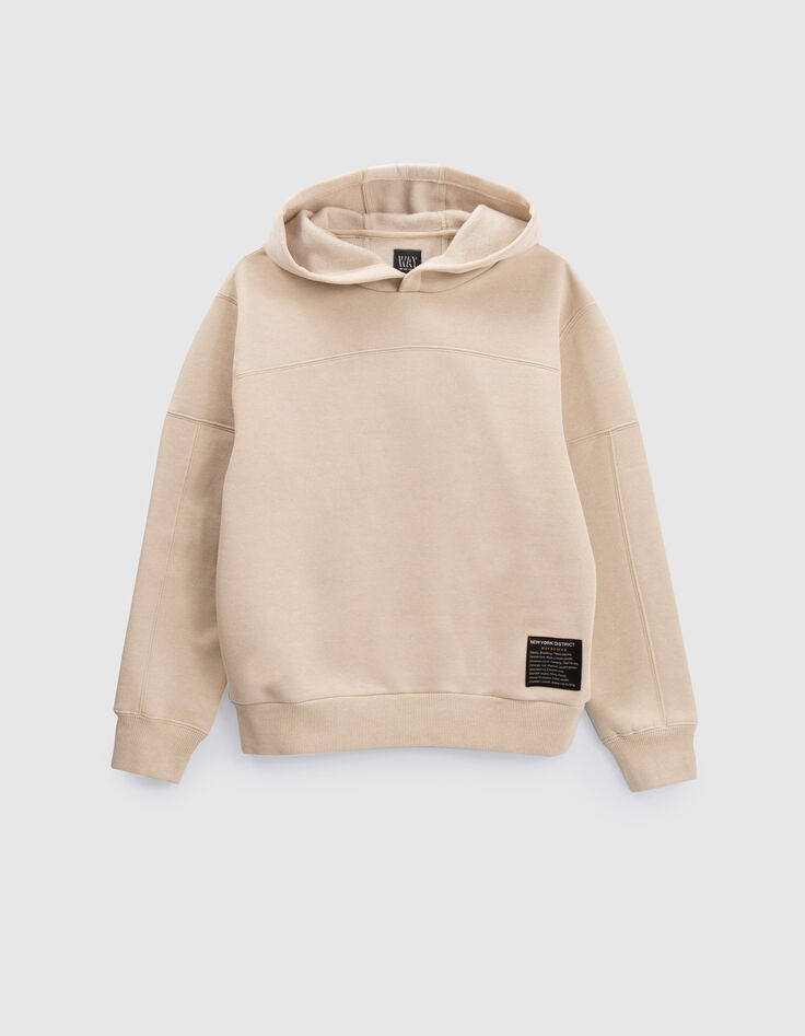 Sudadera beige nailon a cuadros espalda ni&ntilde;o-1