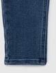 Girls' blue Waterless mom jeans, Ateba bracelet embroidery-6