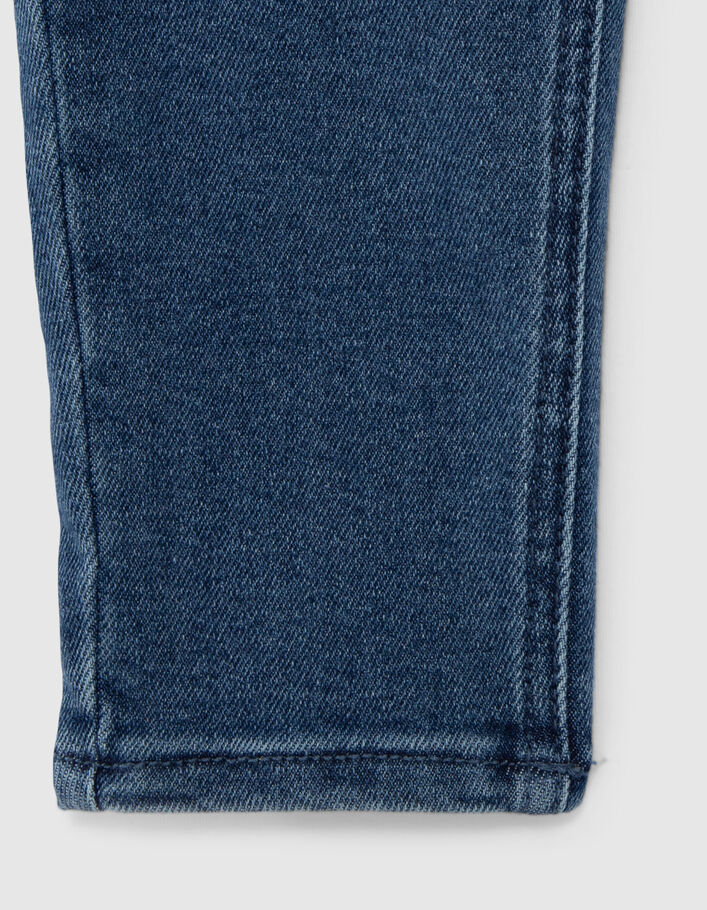 Girls' blue Waterless mom jeans, Ateba bracelet embroidery - IKKS