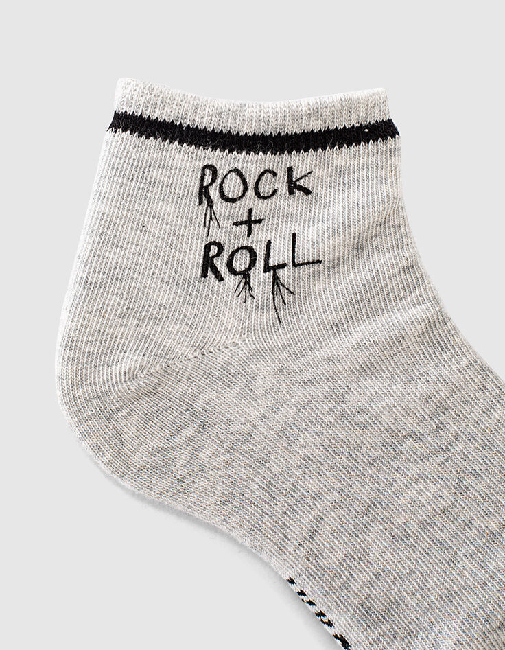 Calcetines marfil y gris motivos rock niño-4