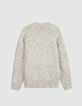 Women's Beige High-Neck Sweater in Yarn-Dyed Knit-7