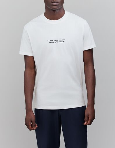 Camiseta blanca de hombre de algodón orgánico - IKKS
