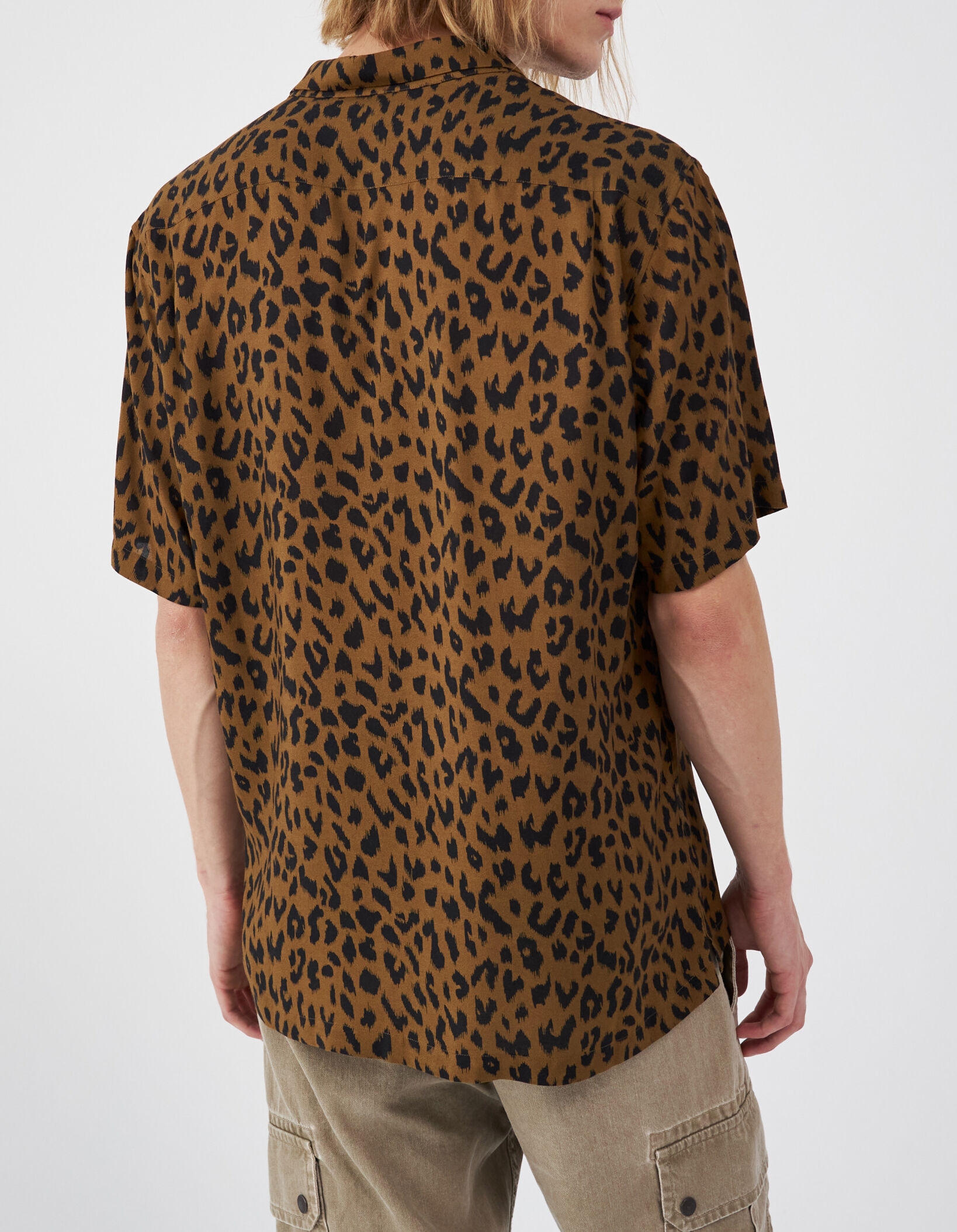 REGULAR overhemd spicekleur luipaardprint Heren IKKS
