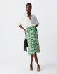 Jupe midi verte imprimé maxi tropical Femme-1