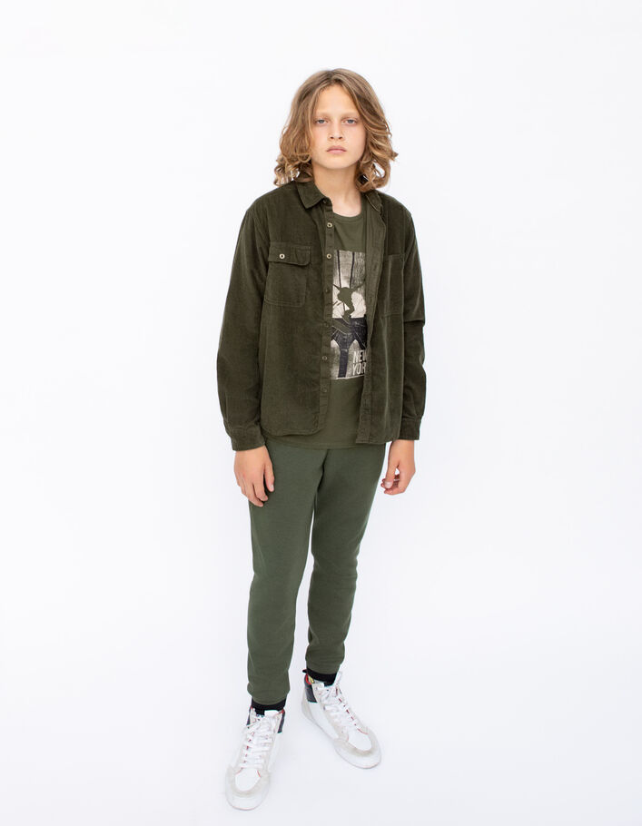 Chemise kaki velours milleraies garçon-8