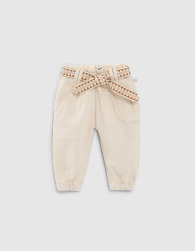Jeans mit G&uuml;rtel mit Ethnic-Stickerei f&uuml;r Babym&auml;dchen - IKKS
