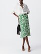 Jupe midi verte imprim&eacute; maxi tropical Femme-1
