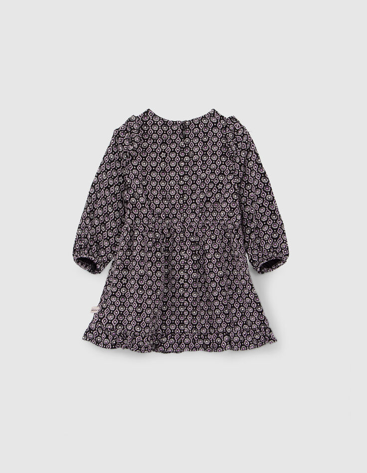 Robe noire imprimé rock Ecovero® bébé fille-3