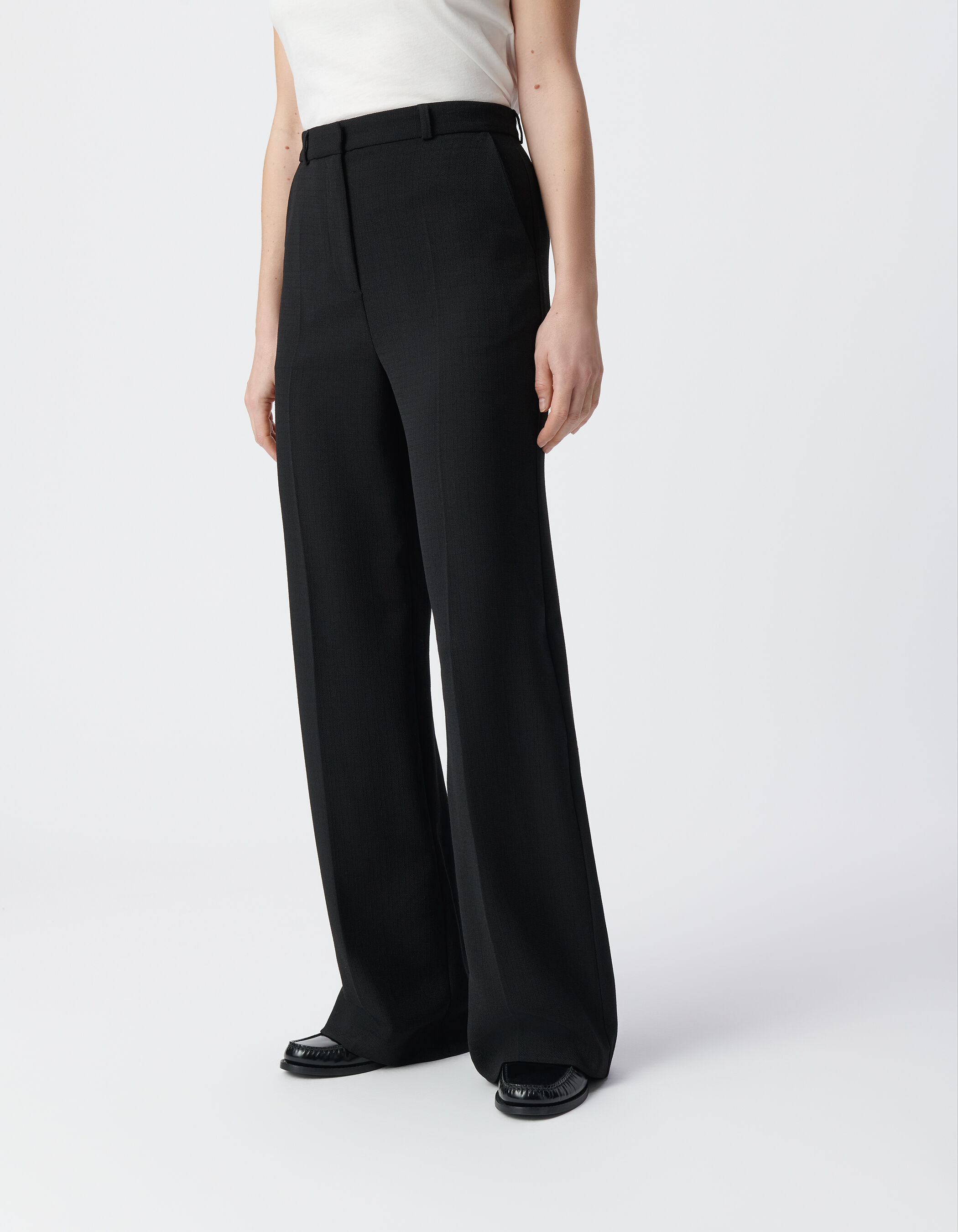 Pantalon large noir taille haute Femme IKKS